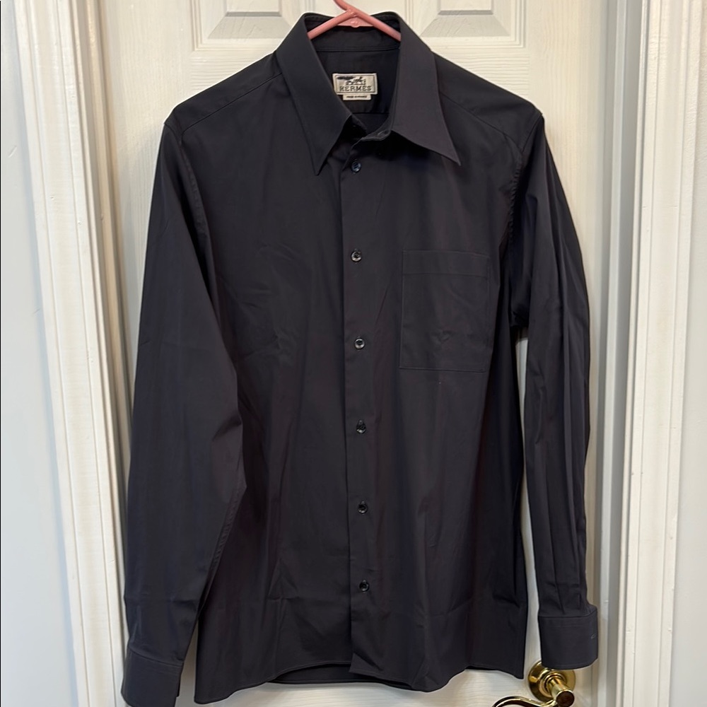 Hermes Dark Charcoal Dress Shirt